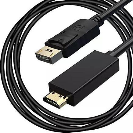 Кабель Izoxis 4K DisplayPort to HDMI - универсальный, позолоченный, Plug & Play, разрешение Ultra HD - совместим с телевизором, ПК, PS5 и другими устройствами