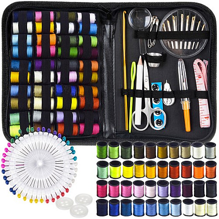 129-Piece Multifunctional Sewing Kit with Portable Black Case - Essential Tools for Beginner to Advanced Sewing Enthusiasts