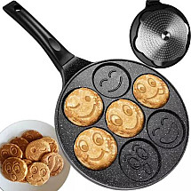 Universal Non-Stick Emoji Pancake & Egg Pan - PFOA Free, Child-Friendly, Fun Design for Induction & Gas Ovens