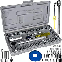 40-Piece Chrome-Vanadium Steel Socket Wrench Set, Corrosion-Resistant with Safety Case & Easy-Use Design