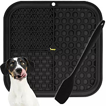 Relaxing Anti-Stress Pet Lick Mat with Non-Slip Suction, Dental Hygiene Massage, Slow Feeder for Dogs & Cats