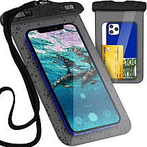 Daudzfunkcionāls ūdensnecaurlaidīgs telefona futrālis ar zemūdens kameras funkciju un siksniņu maksimālai drošībai un lietojamībai, piemērots 5,5 viedtālruņiem