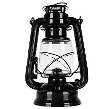 Melnās Eļļas Petrolejas Lampa Laternas, 24cm l Black Vintage Oil Kerosene Lamp Lantern Lighting