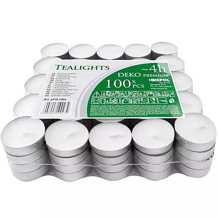 100-Pack Premium Paraffin Tea Light Candles - Odorless, 4-hr Burn Time, Ideal for Aromatherapy, Decor & SPA