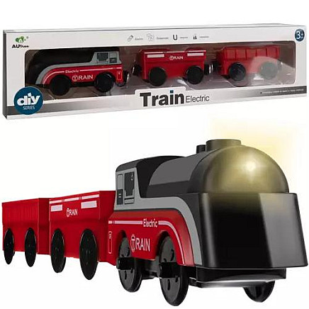 Interactive Magnetic Electric Toy Train Set with Self-Driving Locomotive & Illuminated Headlamp - Teaching and Entertaining for Kids