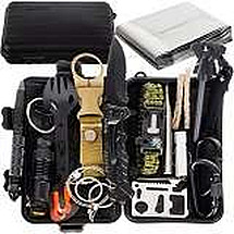 Ultimate 32-Piece Waterproof Survival Kit - Tactical Outdoor Gear with Paracord Band, Knife, Flashlight & More - Ideal for Camping and Expeditions