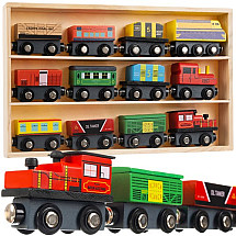 Wooden railway - 12 pieces. Kruzzel 23522