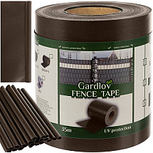 Fencing tape 19cmx35m 630g/m2 brown 23707