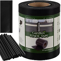 Fencing tape 19cmx35m 450g/m2 black 23698