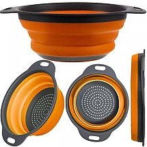 Silicone foldable bowl-colander