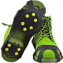 XL Anti-Slip Spiked Crampons for Shoes Sizes 45-48 - TPE Adjustable Overlays for Hiking, Snow & Ice Grip