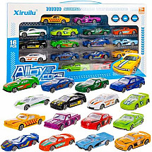 16-Piece Durable Metal Toy Car Set - Multicolor Educational Playset for Interactive Kids Games