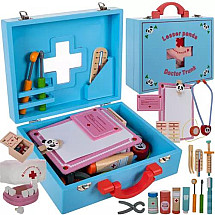 Interactive Kids Dentist Playset: Multicolor Wooden Educational Dental Kit with Durable Suitcase and 43 Pieces for Creative Fun