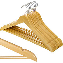 Clothes hanger 10 pcs. - wooden Ruhhy 24492