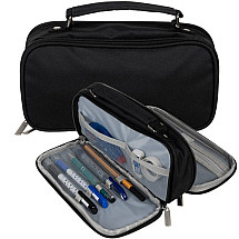 Double extendable pencil case - black Maaleo 24516