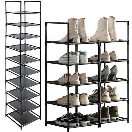 Ruhhy 25564 moduļu apavu plaukts, 10 līmeņu, melns