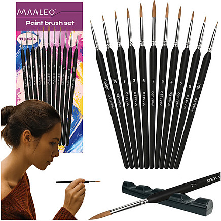 Paint brushes 11pcs with stand Maaleo 26118