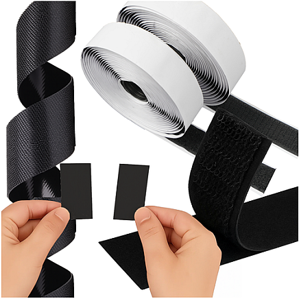 Self-adhesive Velcro black 5m x 2.5cm Ruhhy 24237
