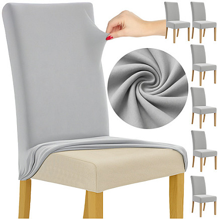 Chair covers - 6 pcs. light gray Ruhhy 25991