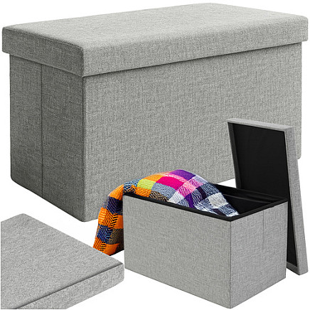 Gray fabric pouf 60x30x30 cm Ruhhy 25996