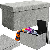 Gray fabric pouf 76x38x38cm Ruhhy 26131