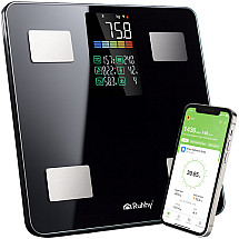 Gudrie vannas istabas svari Ruhhy 20675 ar ķermeņa analīzi, melni