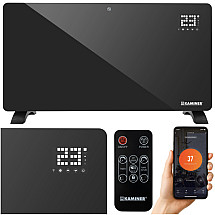 Elektriskais stikla sildītājs Kaminer Zelva 2500W ar WiFi un tālvadības pulti