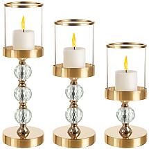 Candlestick - lantern set 3 pcs gold Ruhhy 26487