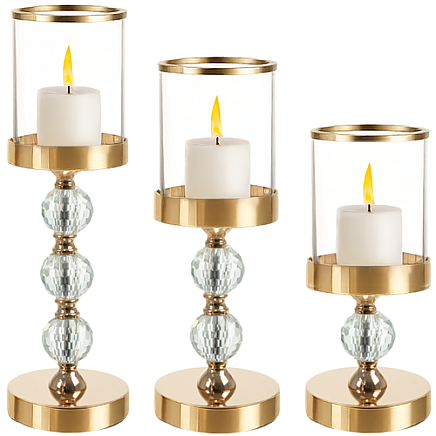 Candlestick - lantern set 3 pcs gold Ruhhy 26487