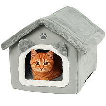 Cat bed - gray house Purlov 25706