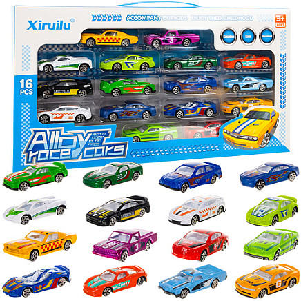 Krāsainas Metāla Mašīnas – 16 gab. Xiruilu