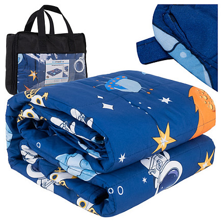 Smagā sega bērniem Isomedix 4 kg, 100x150 cm sensorā sega 26897, tumši zila