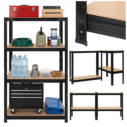 Regał magazynowy - czarny 150x75x30 Bigstren