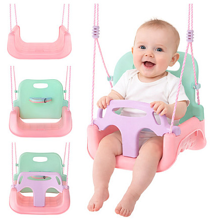 Kruzzel 3-in-1 pastel childrens swing