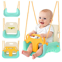 Kruzzel 3-in-1 Cream and Turquoise Children's Swing