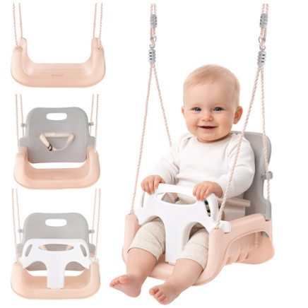 Kruzzel 3-in-1 gray-beige childrens swing