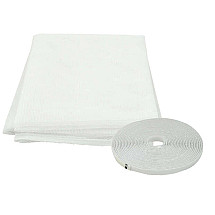 Durable Adjustable White Polyester Window Mosquito Net with Easy Install Hook-and-Loop Tape - Insect Protection Ventilation Screen