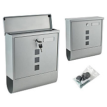 Silver Secure Letterbox with Weather Shield and Newspaper Slot- Durable, Keyed Access, Easy Mounting with Included Hardware