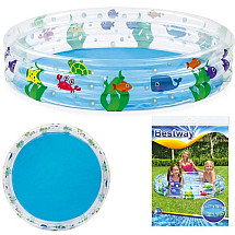 Безопасный и прочный детский надувной бассейн - 3-Ring Paddling Pool, 152x30cm, универсальный плавательный игровой центр для малышей