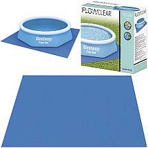 Universal 274X274CM Swimming Pool Mat, PVC Durable Damage-Resistant, Insulation Bottom Protection, Functional for All Pool Types - Blue