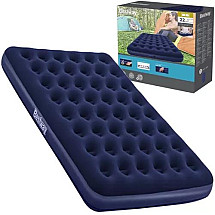 Bestway Double Mattress 203x152x22cm - Durable PVC Velour-Cover with Safety Valve and Coil-Beam Frame for Indoor & Outdoor Use - Includes Repair Patch