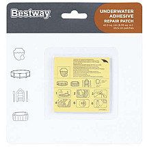 Bestway 62091 Waterproof Vinyl Swimming Pool Repair Patch Kit for Easy and Durable Fixes, 10 Pieces - 6.5cm x 6.5cm