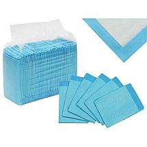 Premium 50-Pack Absorbent Pet Pads - Waterproof PE & Non-Woven Fabric - Highly Efficient for Travel & Home