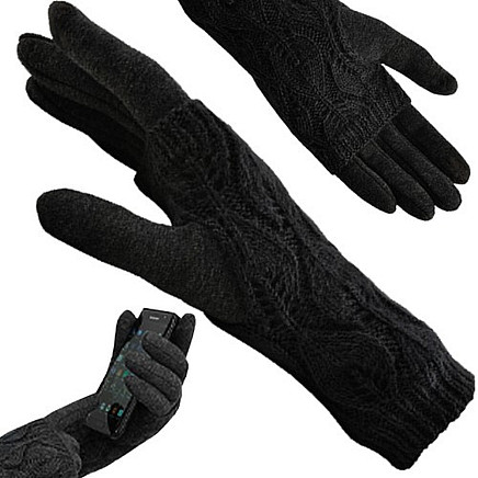 Cimdi Skārienjūtīgam Ekrānam, melni - Capacitive Touch Screen Gloves for iPhone, Samsung...