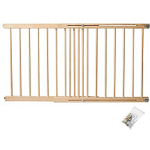 Adjustable 72-122cm Safety Security Gate with Easy Assembly and Extra-Thick Rungs - Durable Pine Wood Barrier for Home Protection