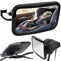 Adjustable 360° Non-Slip Children's Travel Safety Mirror with 4 Firm Stripes & Unbreakable Material