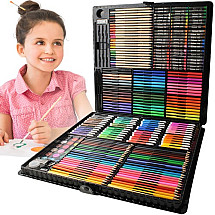 288-Piece Complete Art Set with Portable Suitcase - Crayons, Markers, Oil Pastels, Watercolors, and More for Creative Drawing & Coloring - Ideal for Home, Schools, Outdoors – Suitable for All Ages