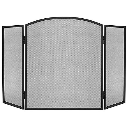 Extra Large Adjustable Fireplace Screen in Matte Black Finish – Stainless Steel Mesh Protection – Superior Safety and Elegant Design