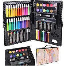 Complete 86-Piece Art Creativity Suite for Kids - Portable, All-in-One Drawing, Painting & Coloring Kit with Case