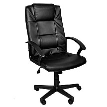 Premium Adjustable Eco Leather Office Chair with Ergonomic Design, Built-In Headrest and 5-Star Chrome-Plated Steel Base for Comfort and Stability